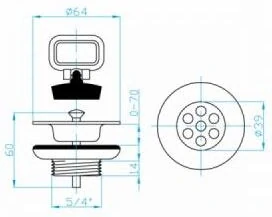 Umývadlový výtokový ventil 5/4"