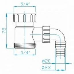 Medzikus na sifón s práčkovým vývodom