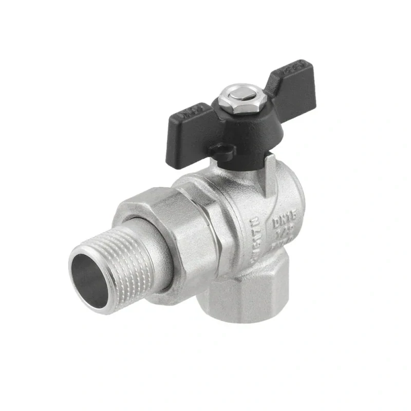 Guľový ventil rohový 1/2" PN50 s rozoberateľným šróbením a upchávkou