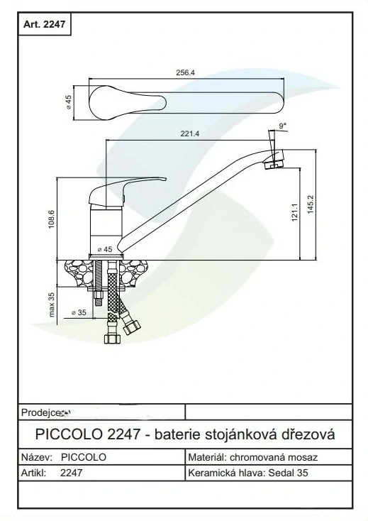 Drezová stojanová batéria s otočným ramienkom