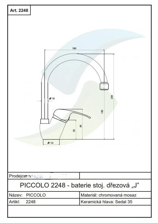 Drezová stojanová batéria s otočným ramienkom  J