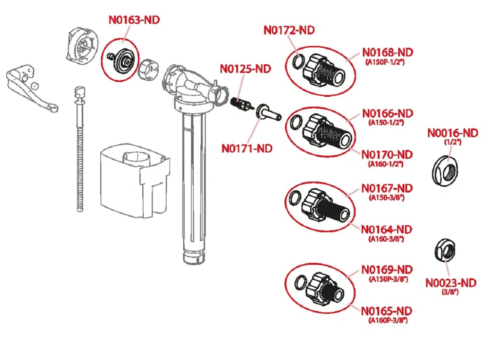 Bočný napúšťací ventil 3/8" vhodný pre keramické nádržky.