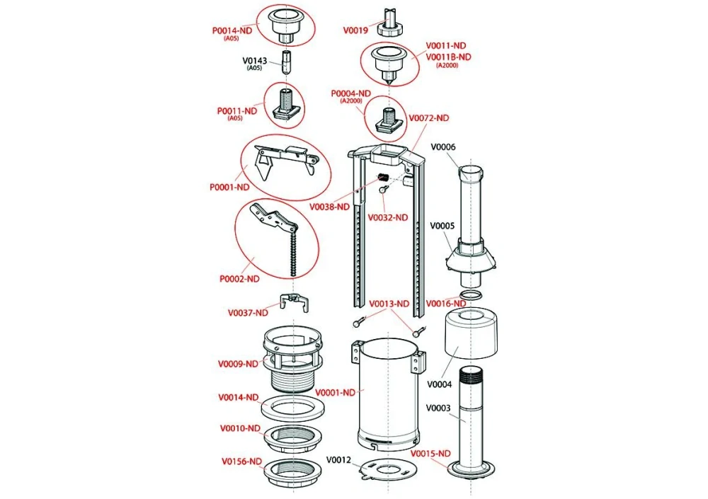  Univerzálny vypúšťací ventil Alca Plast A2000 s funkciou STOP tlačidla