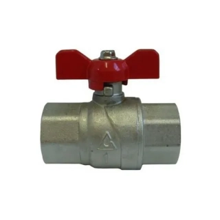 Mosadzný guľový ventil 1/2" FF motýľ  PN 30