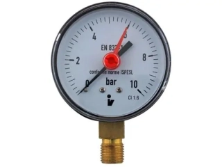 Tlakomer 0- 10 bar, DN 100, spodný vývod - 1/2"