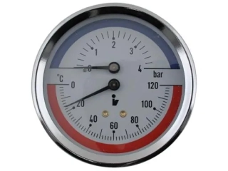 Termomanometer 0-6 bar, zadný vývod - 1/2"