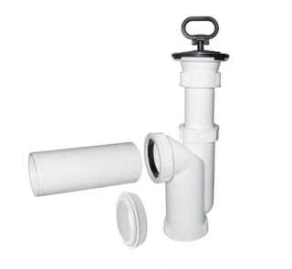 Drezový sifon, nerezová miska, zátka