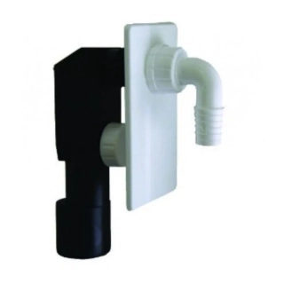 Podomietkový odtokový sifón pre práčku, biela doska, DN 40/50