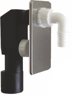 Podomietkový odtokový sifón pre práčku, nerezová doska, DN 40/50