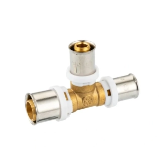 PEX-AL T-kus redukovaný 20 × 16 × 16 mm – lisovacia tvarovka (TH)