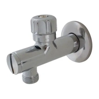 Vretenový rohový ventil 3/8" x1/2"  s filtrom a ružicou