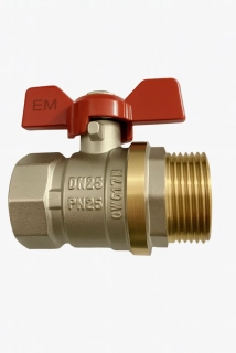 Mosadzný guľový ventil 1/2" MF motýľ  PN 25